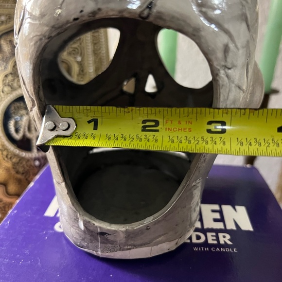 Halloween Skull Spider Web And Spider Luminary Vtg - Picture 12 of 14